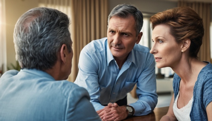 A woman coaching a man while her own male coach observes, symbolising the importance of coaches receiving mentorship to enhance their skills and effectiveness.